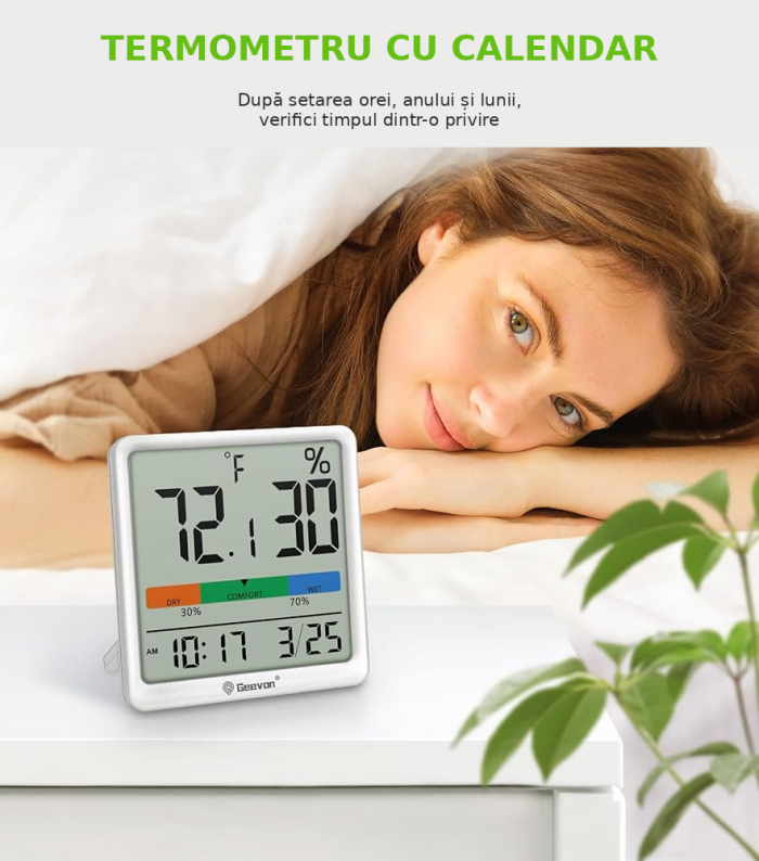 Termometru & Higrometru Digital Geevon Alb