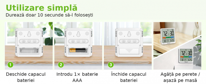 Termometru & Higrometru Digital Geevon Alb