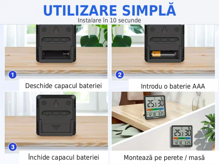 Termometru & Higrometru Digital Geevon Negru