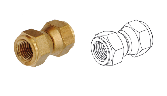 Racord dublu rotativ 1/4"