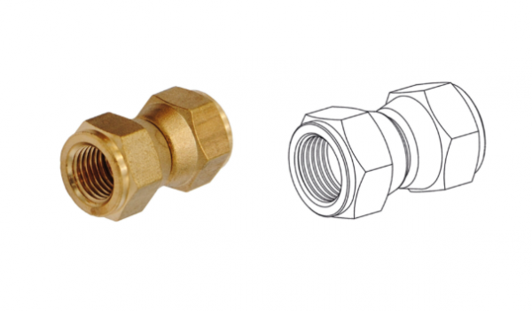 Racord dublu rotativ 3/8"
