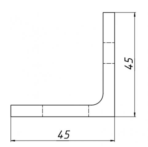 Suport din aluminiu K3 pentru șurub M10 (45*45*5 mm)